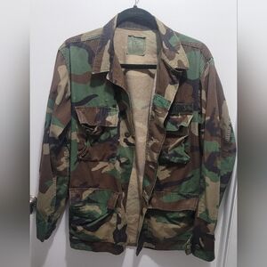Vintage Woodland Camouflage Jacket Small - Regular U.S. MARINES  Fatigues Green
